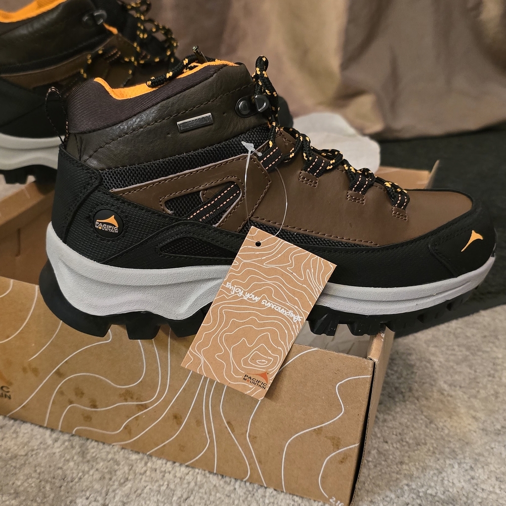 Brown and Black Hiking Boots